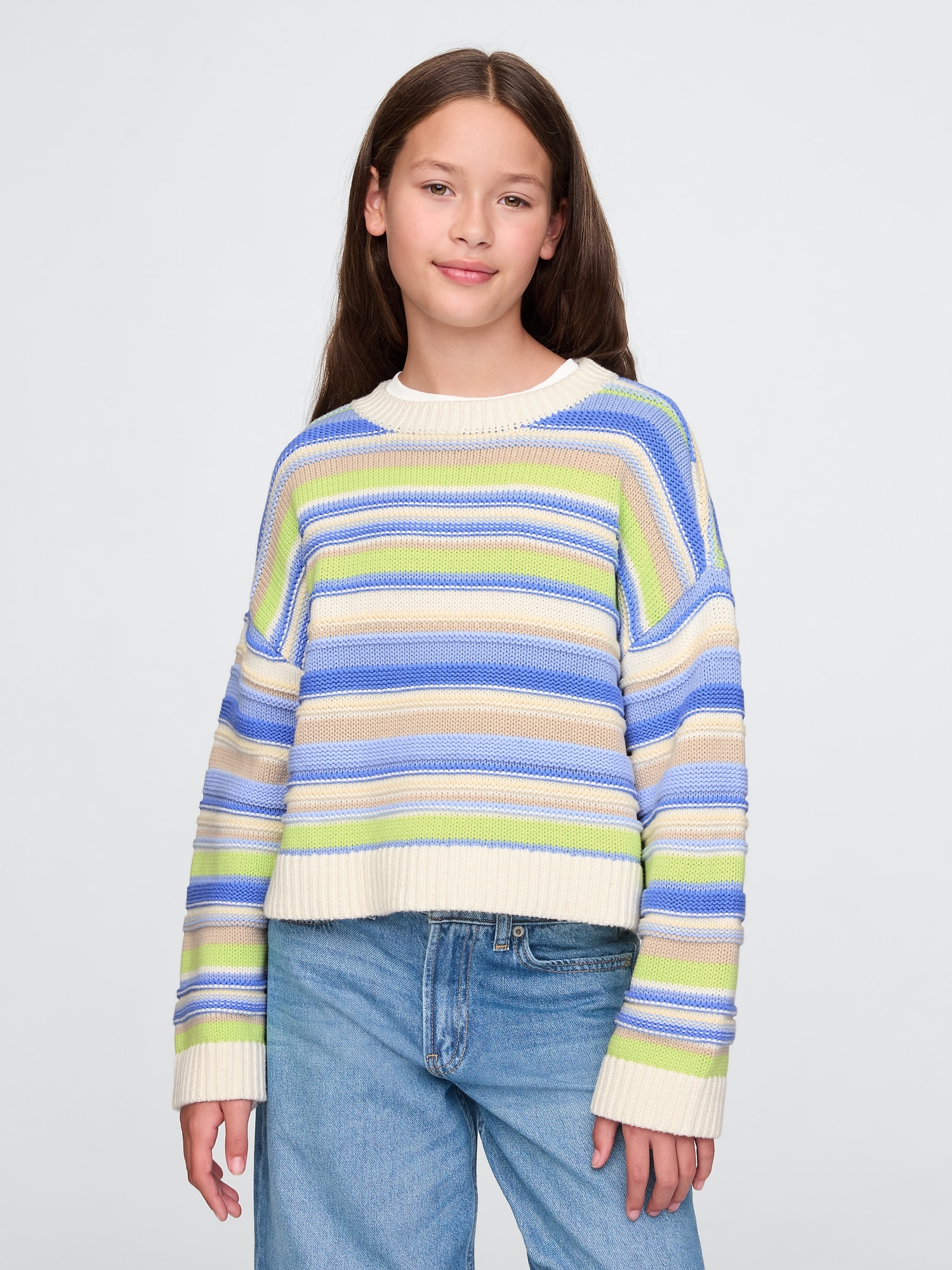 Kids Boxy Sweater - Blue