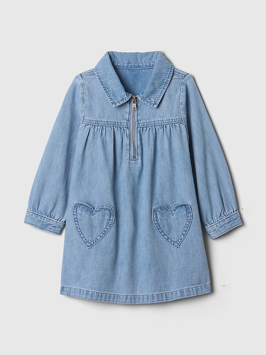 Image number 1 showing, Baby & Toddler  Denim Heart Dress