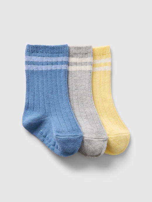 View large product image 1 of 1. Baby First Favorites Organic Cotton Crew Socks (3-Pack)