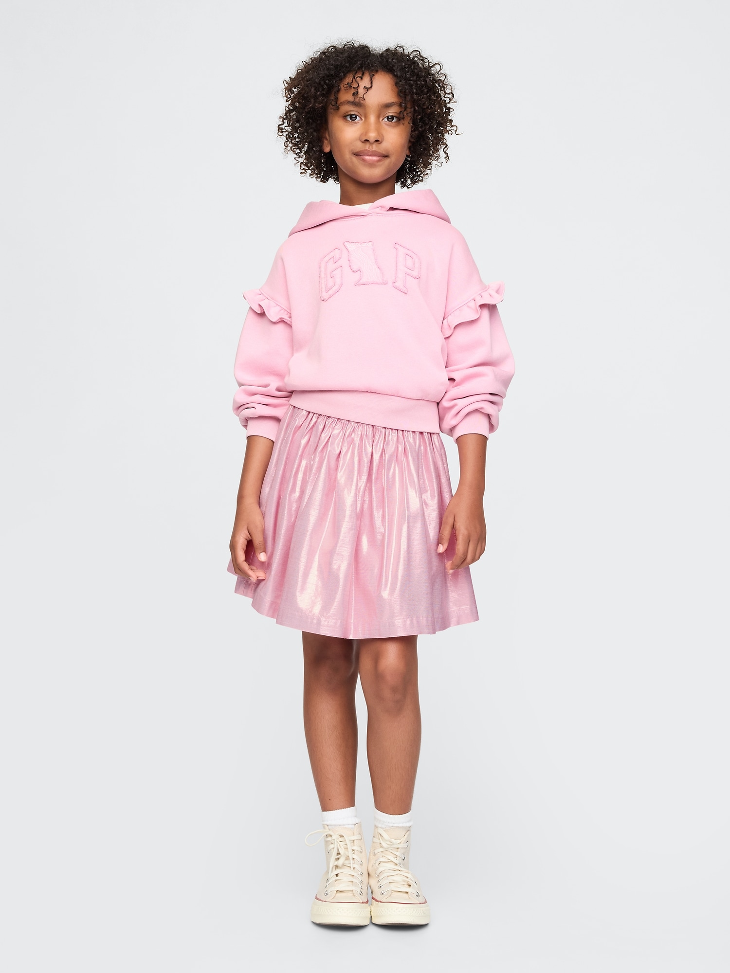 Kids Wicked Metallic Pleated Skirt - Pink