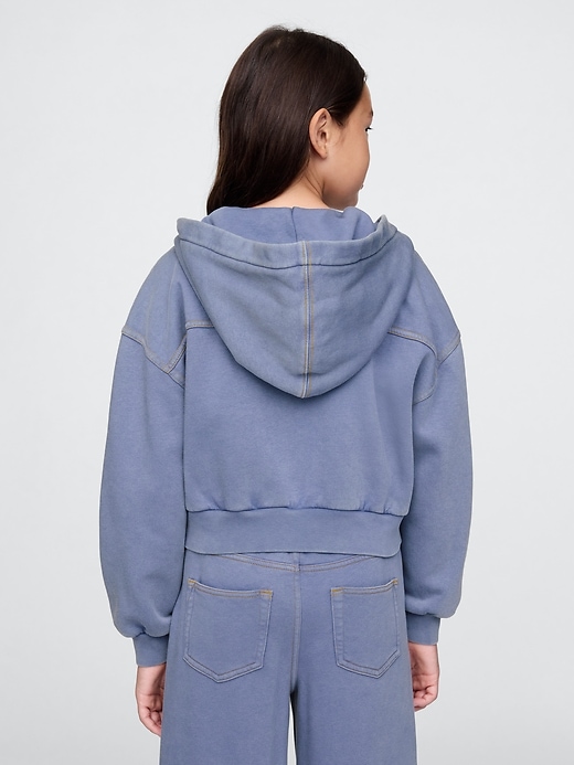 Image number 2 showing, Kids Vintage Soft Cropped Zip Hoodie