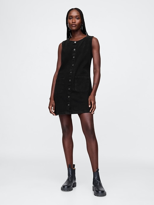 Image number 1 showing, Denim Mini Shift Dress