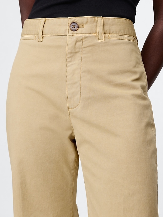 Image number 8 showing, High Rise Stride Wide-Leg Ankle Khakis