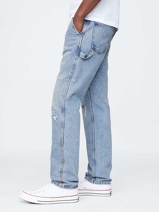 Image number 3 showing, Railroad Striped Straight Carpenter Jeans