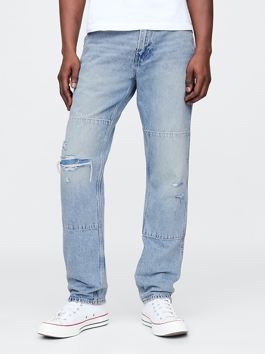 Image number 2 showing, Railroad Striped Straight Carpenter Jeans