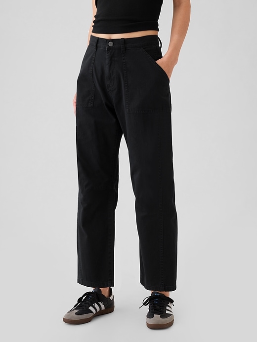 Image number 2 showing, Mid Rise Twill Barrel Pants