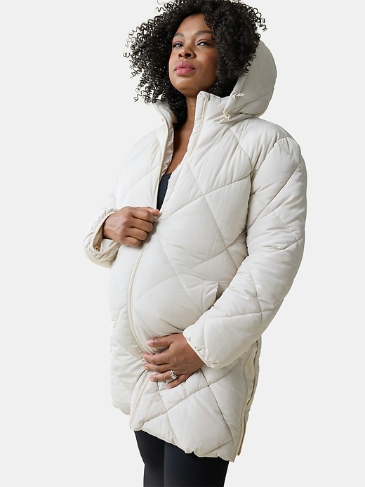 View large product image 1 of 12. Ingrid and Isabel Maternity Longline Puffer Jacket