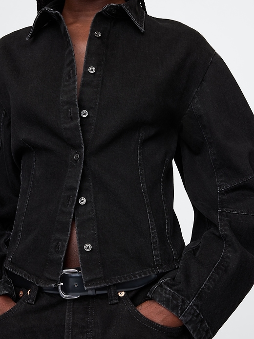 Image number 4 showing, Barrel-Sleeve Denim Shirt