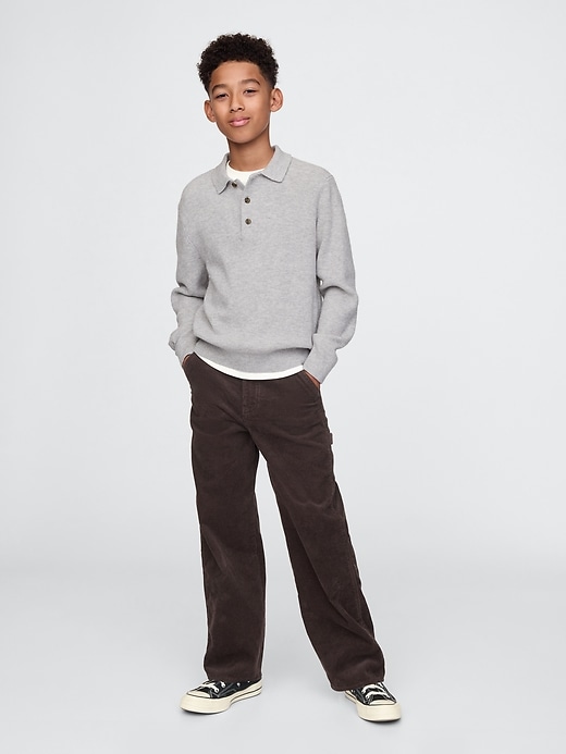 Image number 3 showing, Kids CashSoft Rib Polo Sweater