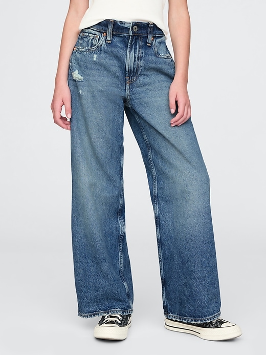 Image number 2 showing, Kids Low Rise Stride Wide-Leg Jeans