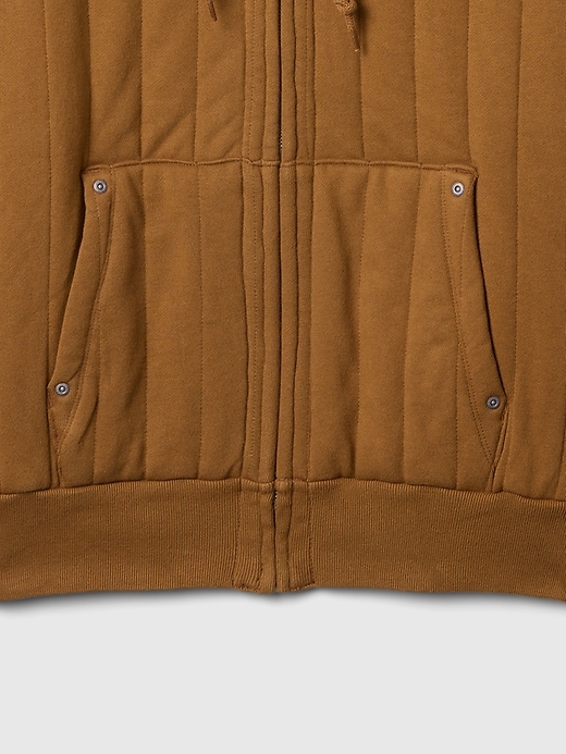 Image number 5 showing, Waffle-Lined Quilted Zip Hoodie