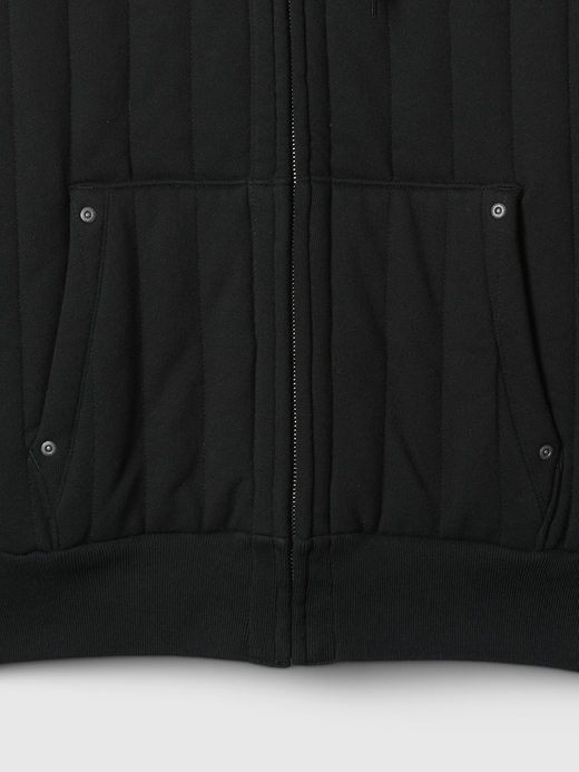 Image number 5 showing, Waffle-Lined Quilted Zip Hoodie