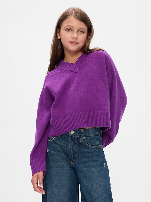 Image number 1 showing, Kids CashSoft Oversized V-Neck Sweater