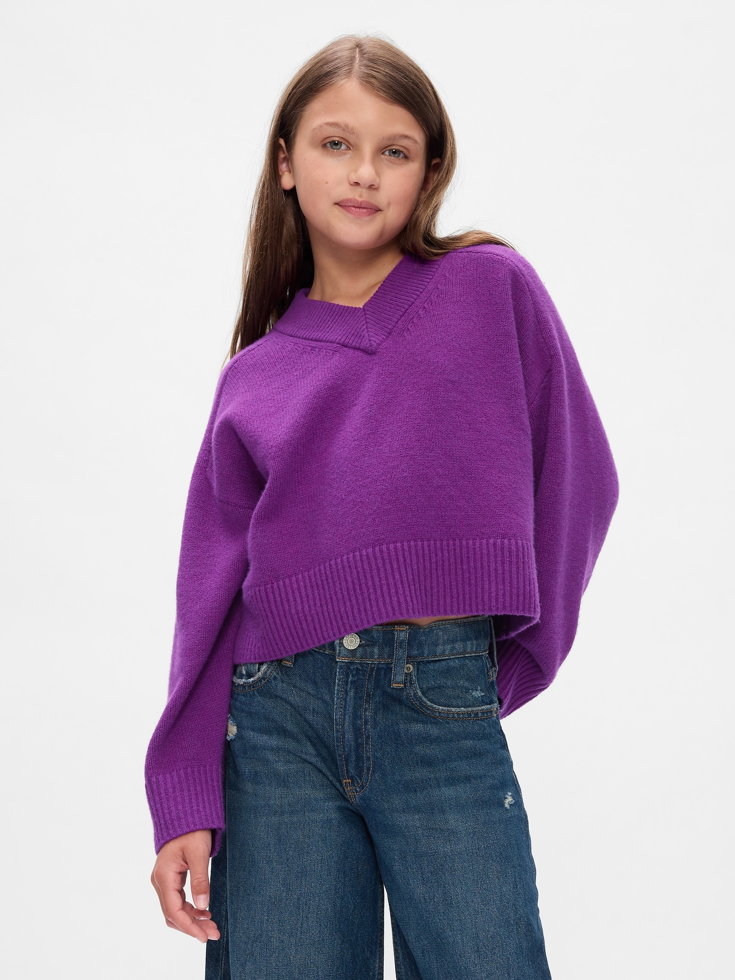 Kids CashSoft Oversized V-Neck Sweater