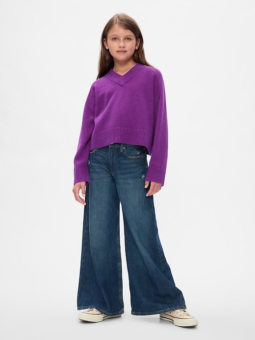 Image number 3 showing, Kids CashSoft Oversized V-Neck Sweater