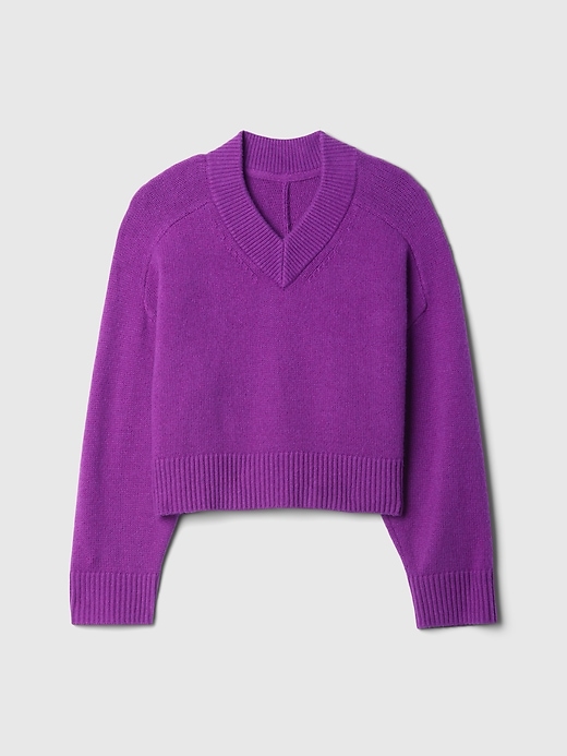 Image number 5 showing, Kids CashSoft Oversized V-Neck Sweater