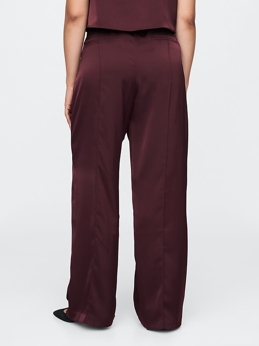 Image number 6 showing, Mid Rise Recycled Satin Seamed Pants