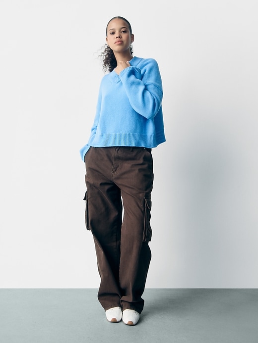 Image number 6 showing, CashSoft Oversized V-Neck Sweater