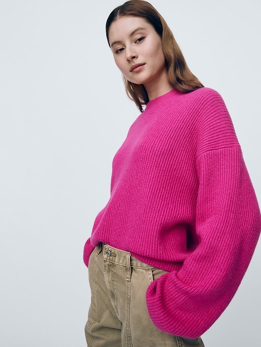 Image number 6 showing, CashSoft Shaker-Stitch Crewneck Sweater