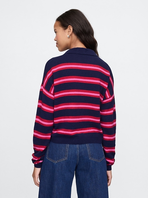 Image number 3 showing, CashSoft Relaxed Polo Sweater