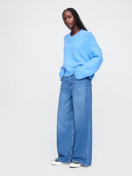 Image number 4 showing, CashSoft Oversized V-Neck Sweater