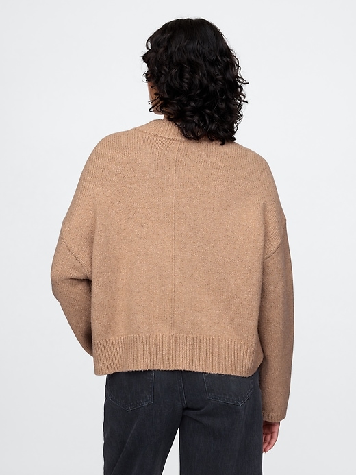 Image number 3 showing, CashSoft Cropped High V-Neck Sweater