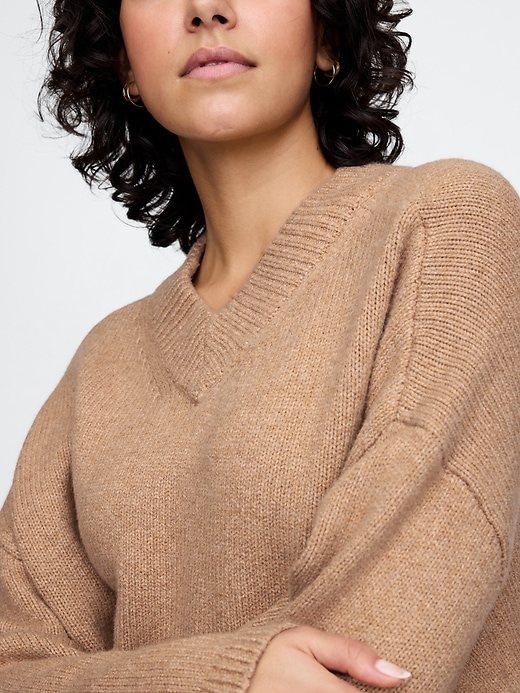 Image number 4 showing, CashSoft Oversized V-Neck Sweater