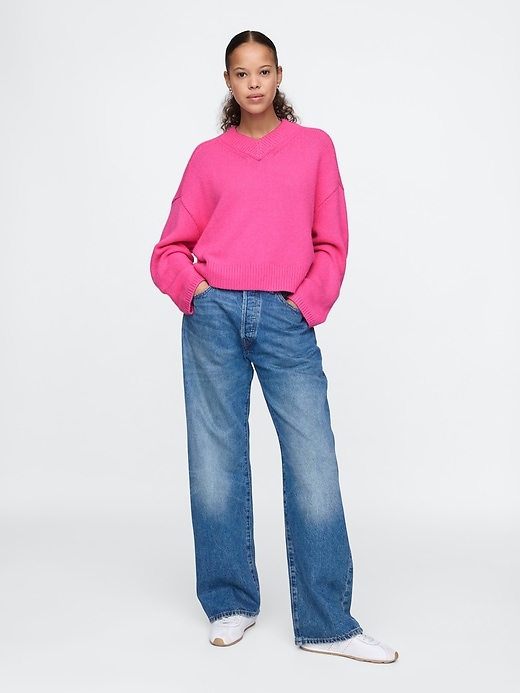 Image number 4 showing, CashSoft Oversized V-Neck Sweater