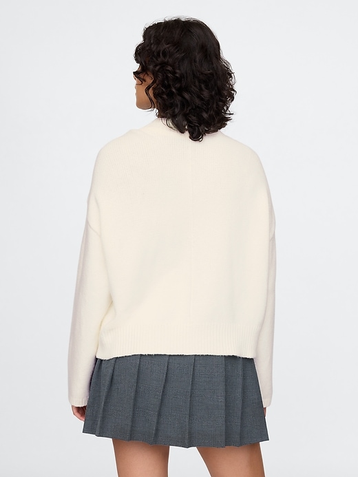 Image number 3 showing, CashSoft Cropped High V-Neck Sweater