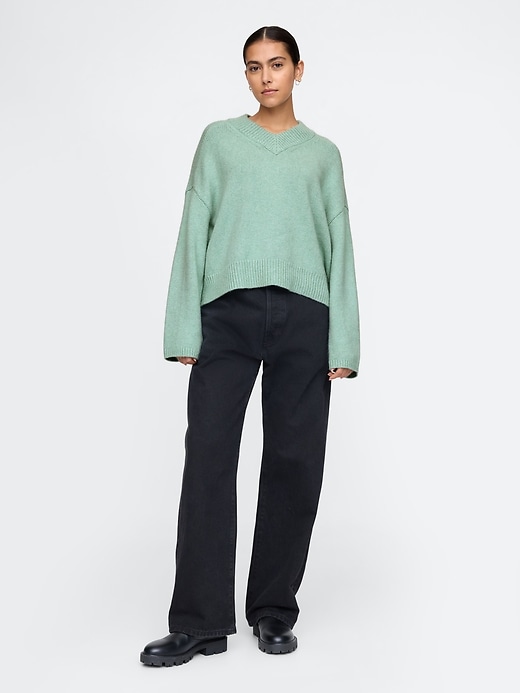 Image number 4 showing, CashSoft Oversized V-Neck Sweater