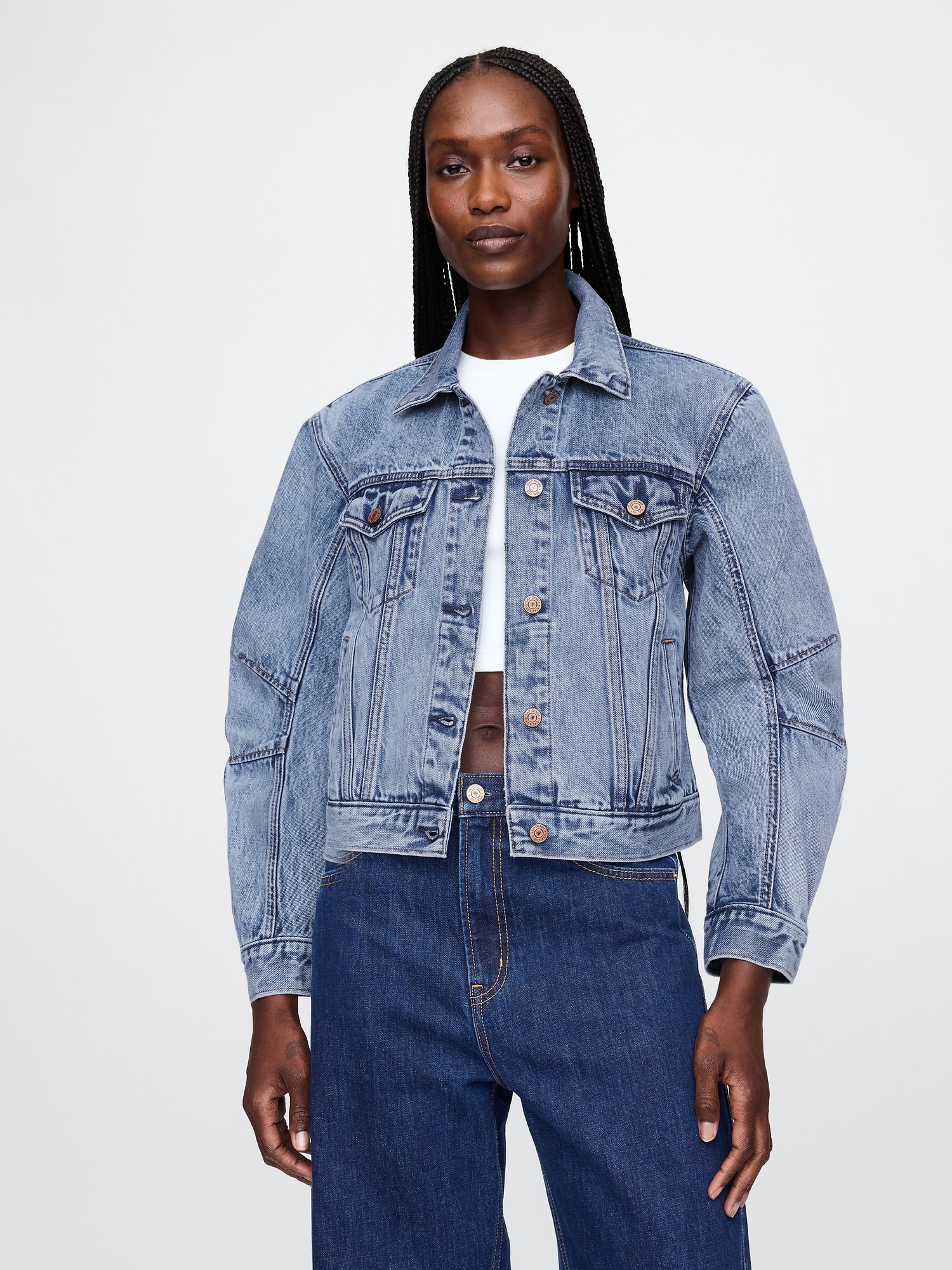 Barrel-Sleeve Icon Denim Jacket