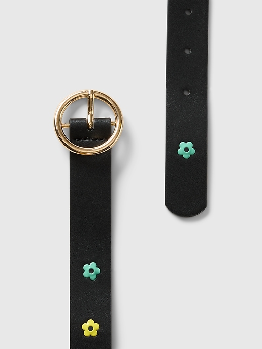 Image number 3 showing, Kids Vegan Leather Flower Belt