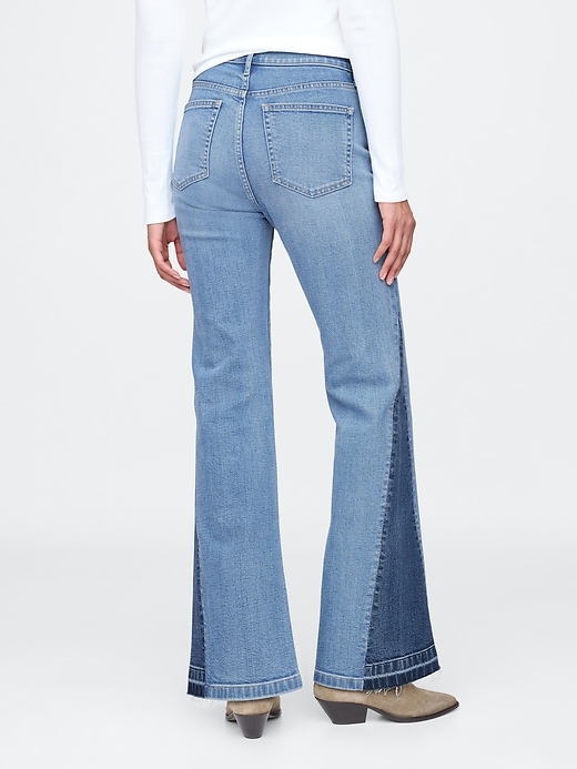 Image number 4 showing, High Rise Patched '70s Flare Jeans