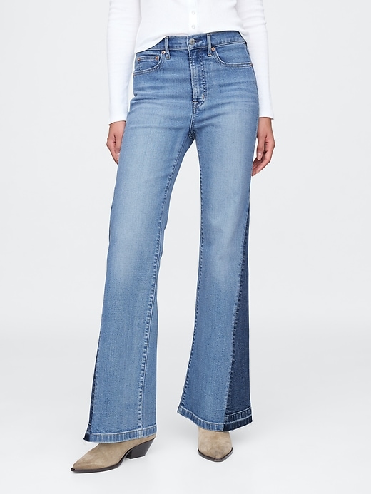 Image number 2 showing, High Rise Patched '70s Flare Jeans