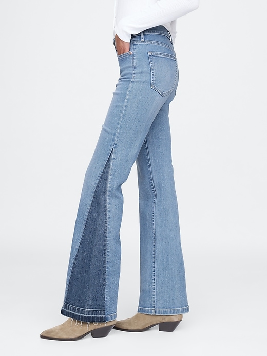 Image number 3 showing, High Rise Patched '70s Flare Jeans