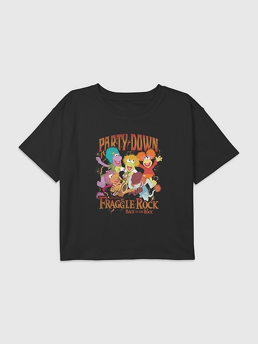 Image number 1 showing, Kids Fraggle Rock Party Down Graphic Boxy Crop T-Shirt