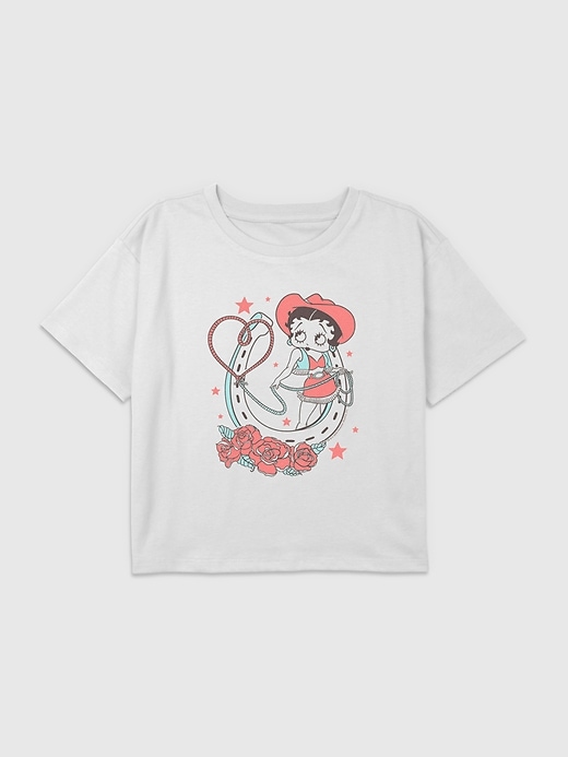 Image number 1 showing, Kids Betty Boop Cowgirl Graphic Boxy Crop T-Shirt