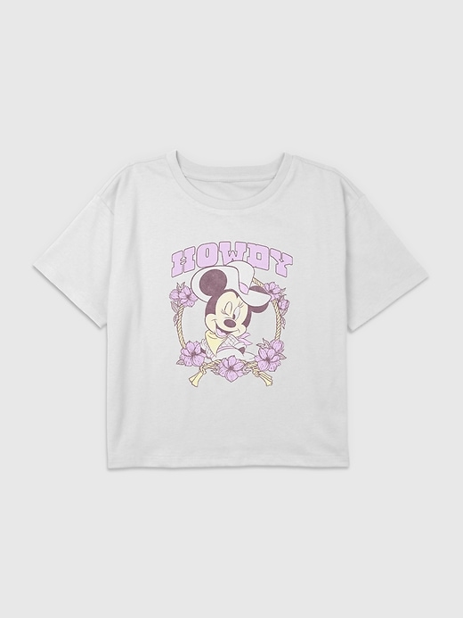 Image number 1 showing, Kids Minnie Mouse Cowgirl Floral Graphic Boxy Crop T-Shirt