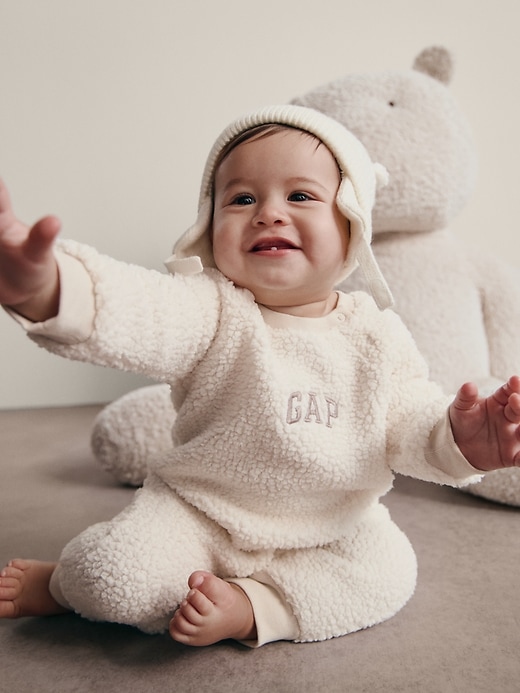 Image number 4 showing, Baby Gap Logo Sherpa One-Piece