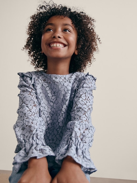 Image number 6 showing, Kids Ruffle Lace Top