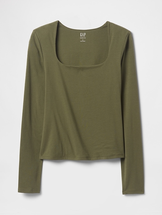 Image number 5 showing, CloseKnit Jersey Square-Neck Top