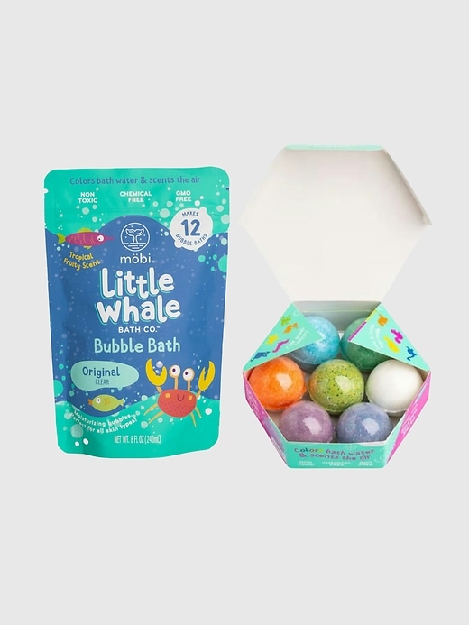 Image number 1 showing, Mobi Little Whale Bath Fizzies and Bubble Bath Powder Bundle