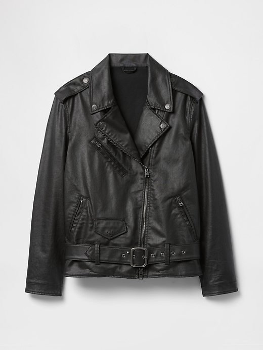 Image number 4 showing, Coated Denim Moto Jacket Designed by Zac Posen