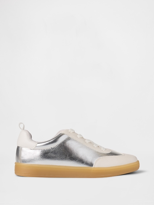 Image number 1 showing, Kids Metallic Retro Sneakers