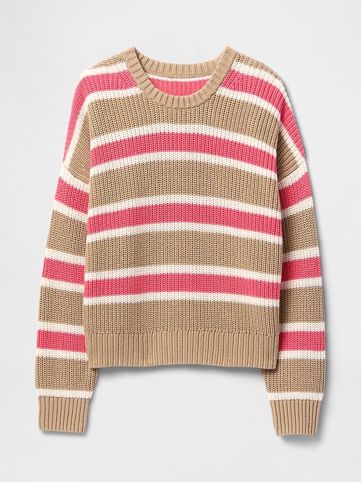 Image number 5 showing, 100% Cotton Shaker-Stitch Crewneck Sweater