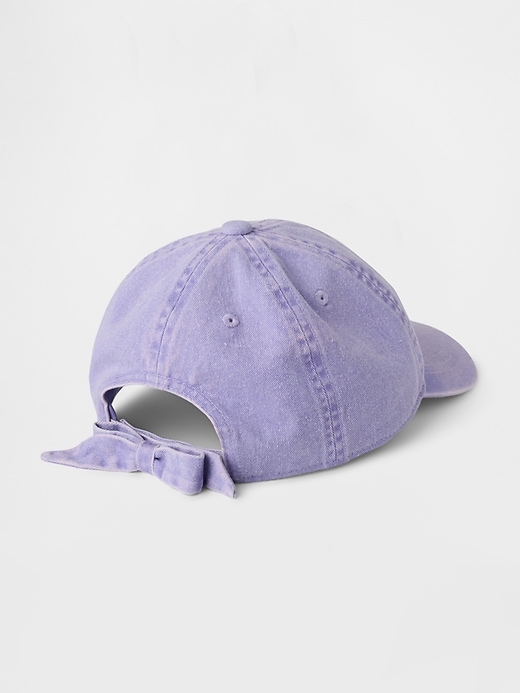 Image number 2 showing, Kids Overdye Denim Bow Baseball Hat