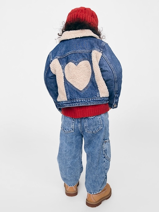 Image number 3 showing, Baby & Toddler Sherpa Heart Icon Denim Jacket