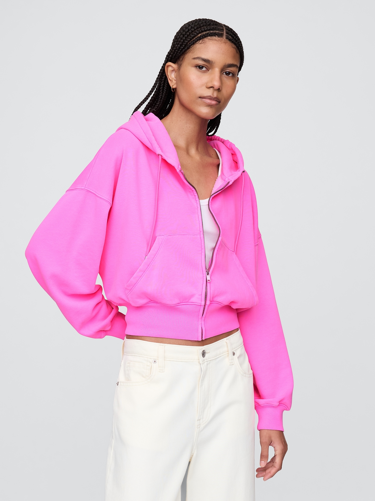 VintageSoft Full-Zip Wedge Hoodie