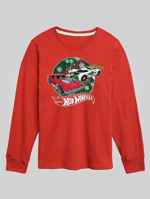 Image number 1 showing, Toddler Hot Wheels Holiday Cars Long Sleeve Graphic Tee