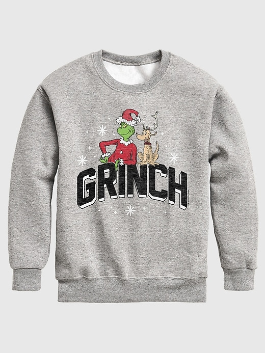 Image number 1 showing, Toddler Dr Seuss Grinch Collegiate Graphic Crew Fleece Sweatshirt